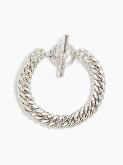 TS Small Silver Curb Link Bracelet