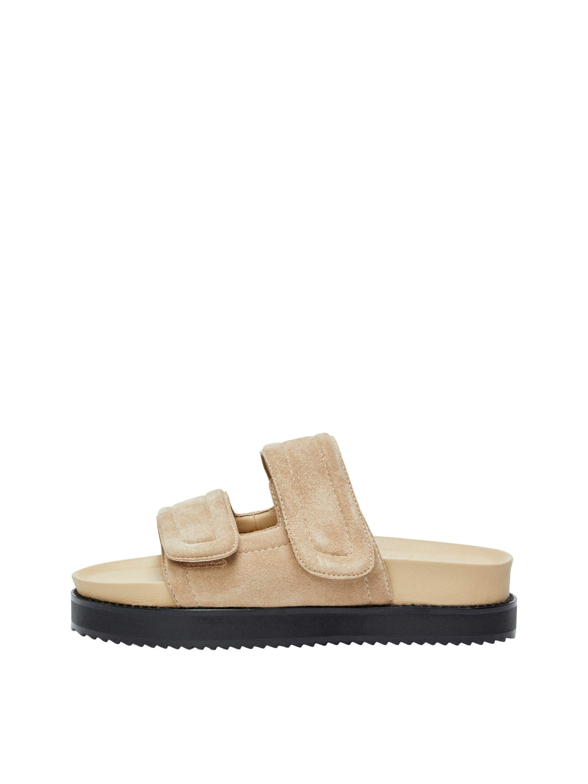 SLF Becka Padded Suede Slider in Chinchilla