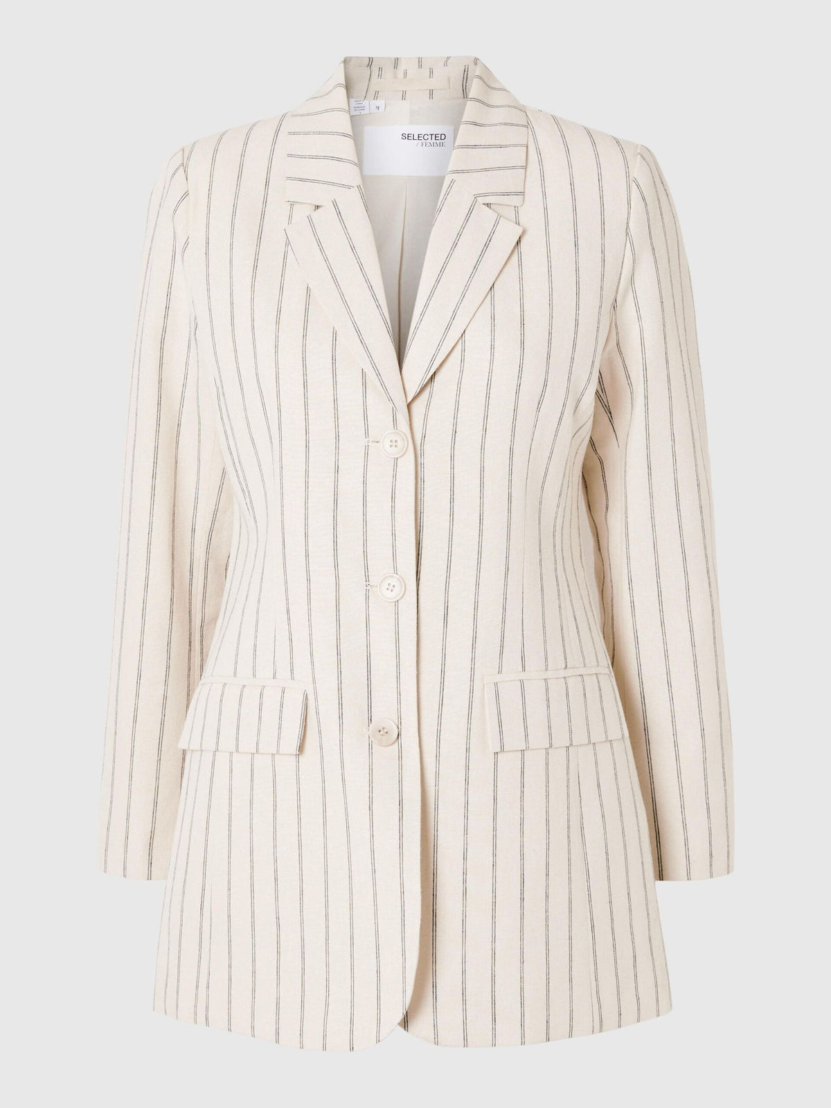 SLF Hilda Fitted Blazer in Pinstripe Sandshell