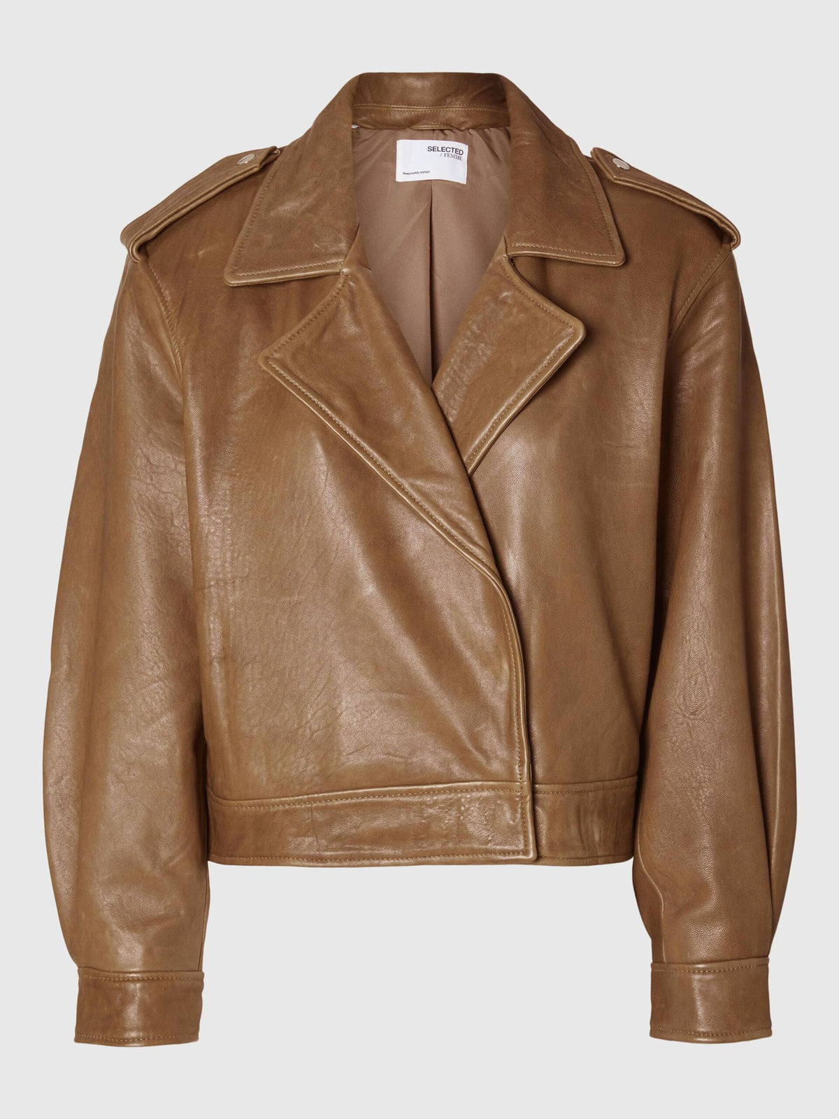 SLF Glove Leather Jacket in Coca Mocha