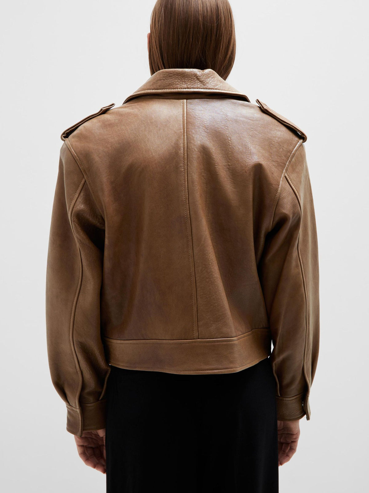 SLF Glove Leather Jacket in Coca Mocha