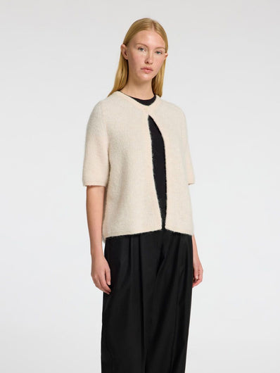 SLF Sia Ras SS Rib Knit Cardgan in Birch