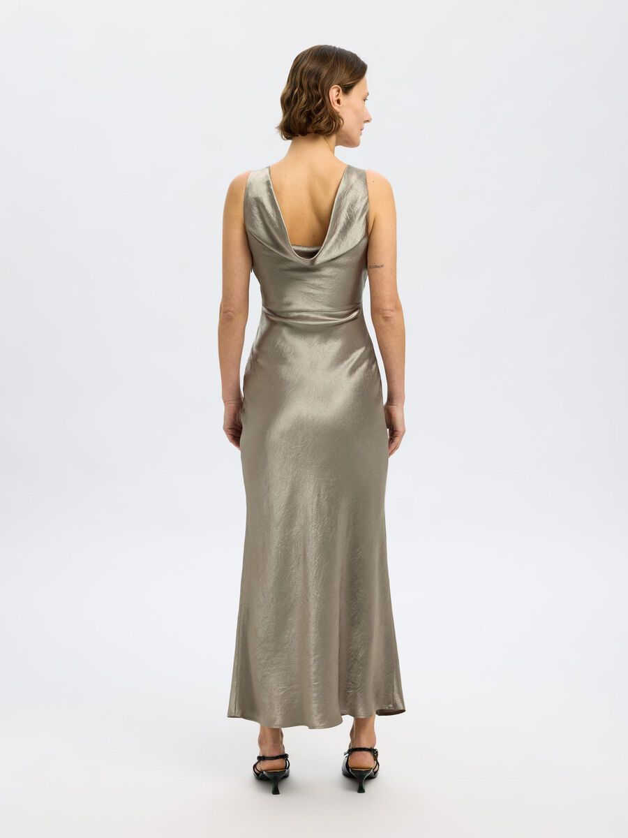 SLF Selene Cowl Back Midi Dress in Vetiver