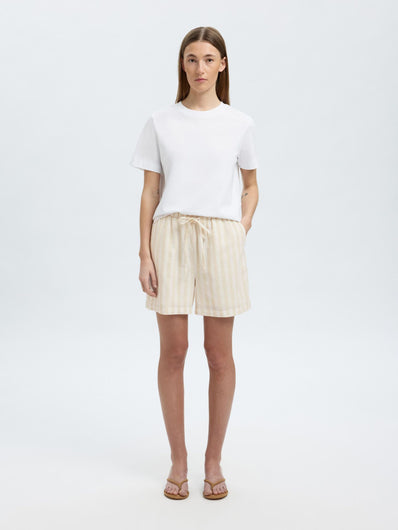 SLF Luisa Striped Shorts in Sandshell