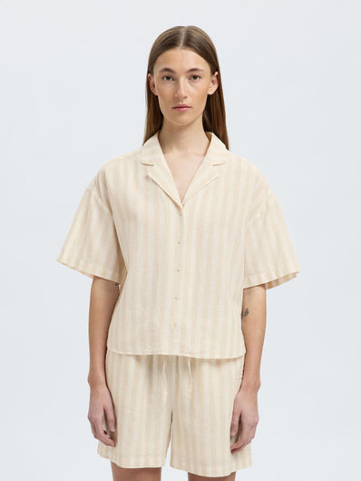 SLF Luisa Striped  Shirt in Sandshell