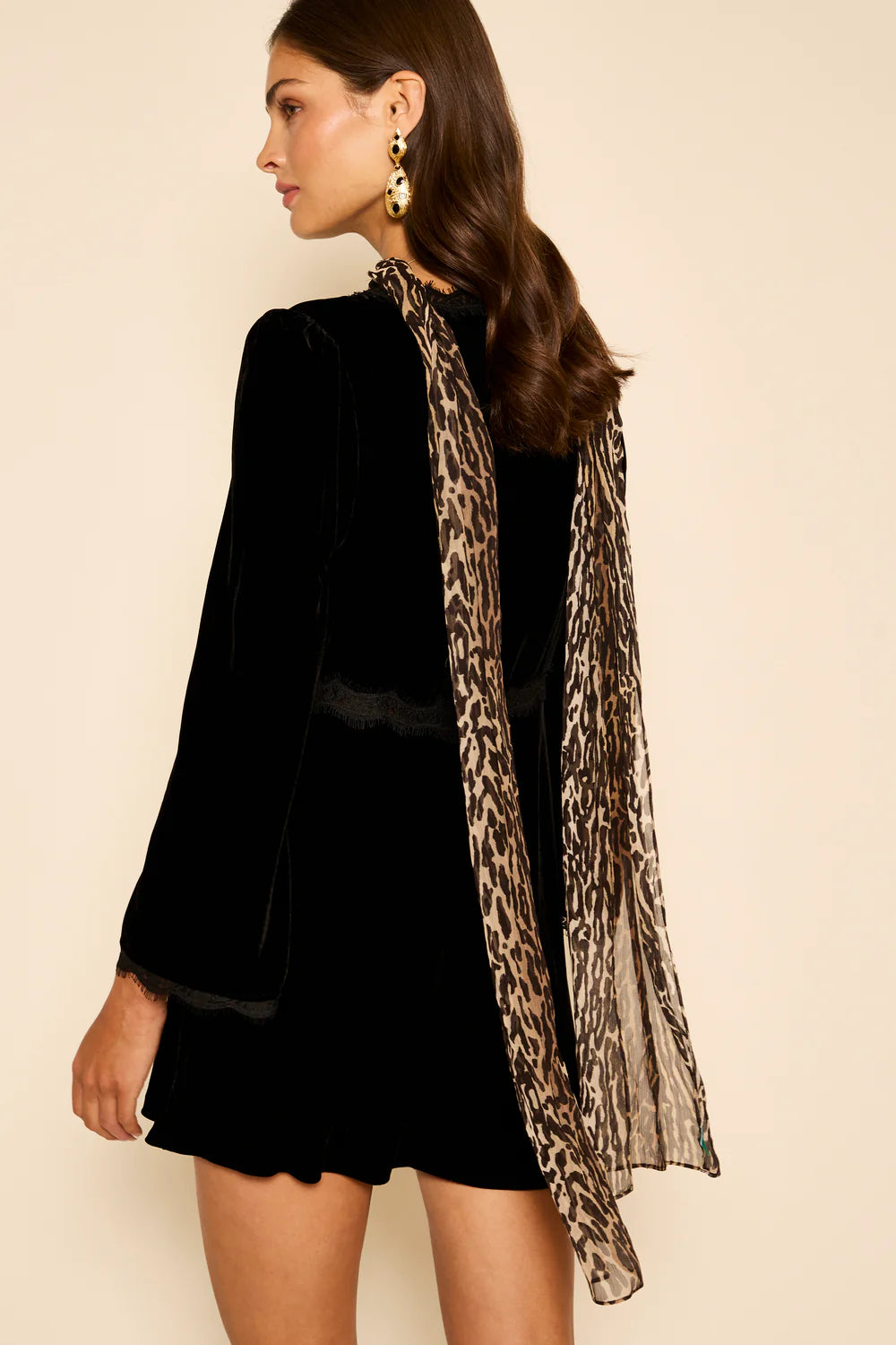 RIXO Julien Scarf in Bohemian Leopard