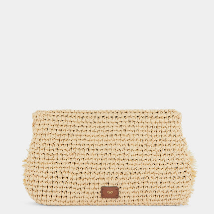 AH Bow Clutch in Natural Raffia