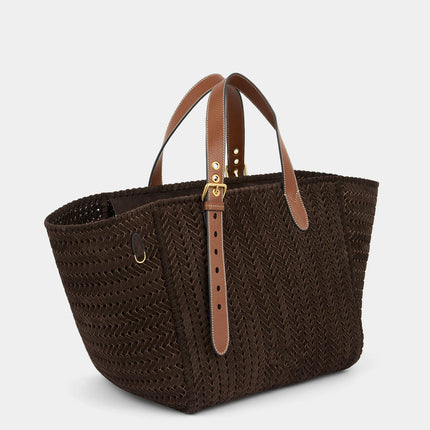 AH The Neeson Square Tote in Truffle Suede