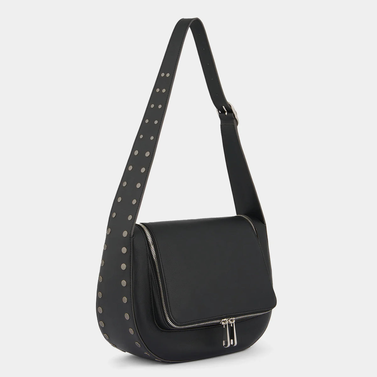 AH Vere New Shoulder Bag with Studs in Black