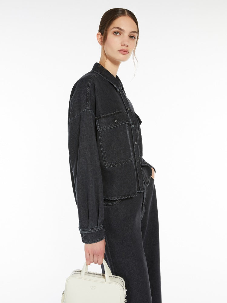 MM Zemira Denim Shirt in Used Black