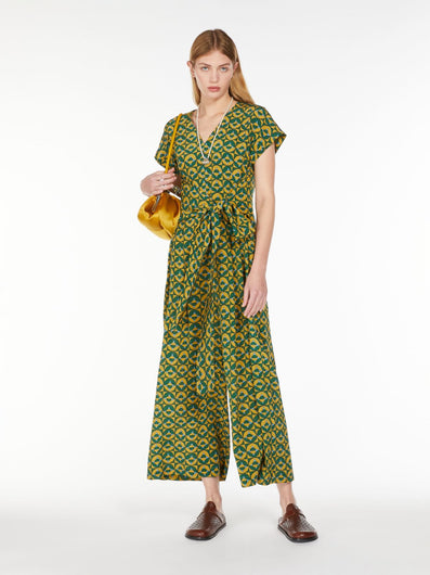 MM Austero Silk Jumpsuit in Green