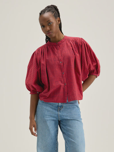 BR Inka Check Blouse in Red