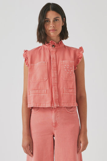 S&M Dear Pablo Waistcoat in Mineral Red