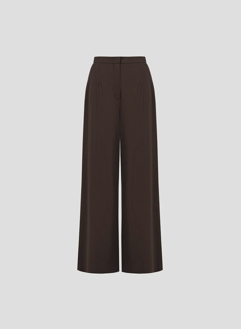 HW Palazzo Trousers in Dark Brown