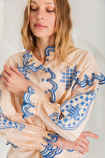 BONTE Blandine Shirt in Blush, Blue