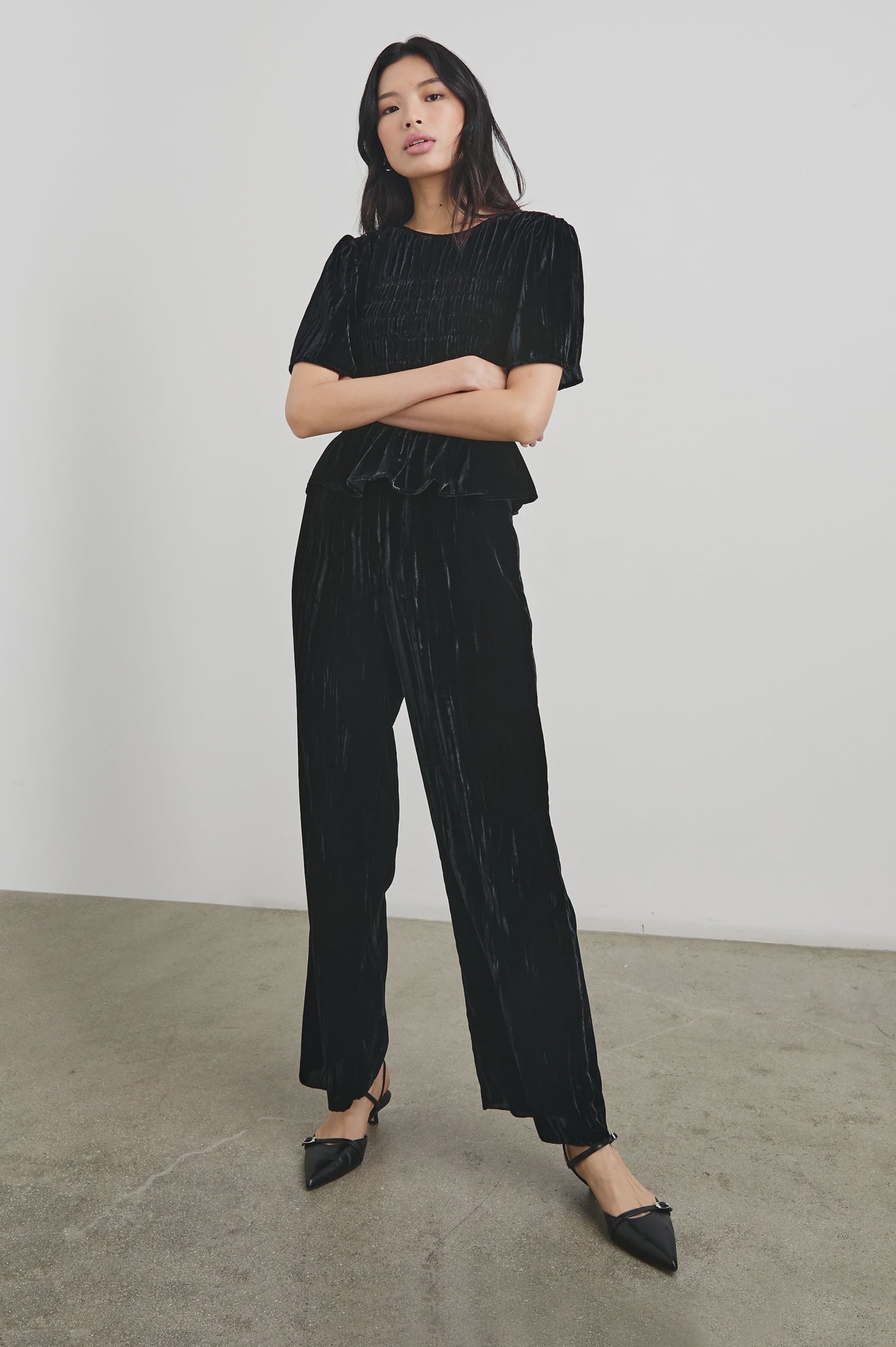 RAILS Brissa Trousers in Black Velvet