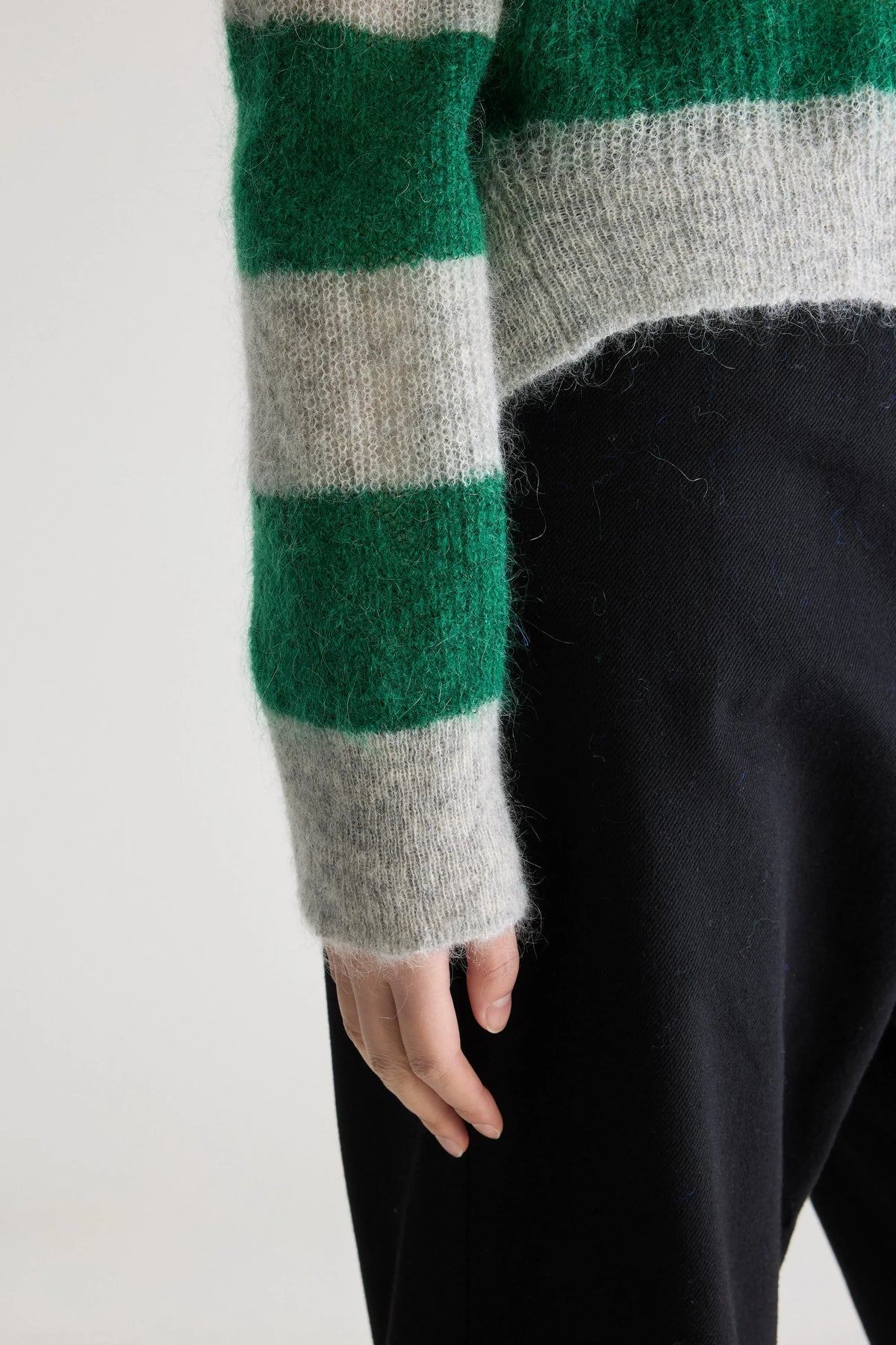 BR Arvy Knit in Green,  Grey Stripe