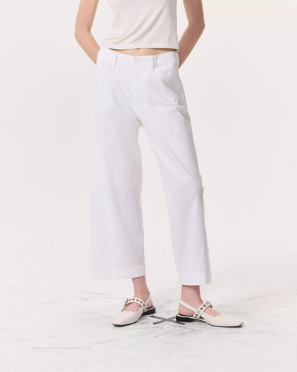 R&B Banks Linen Pant in White