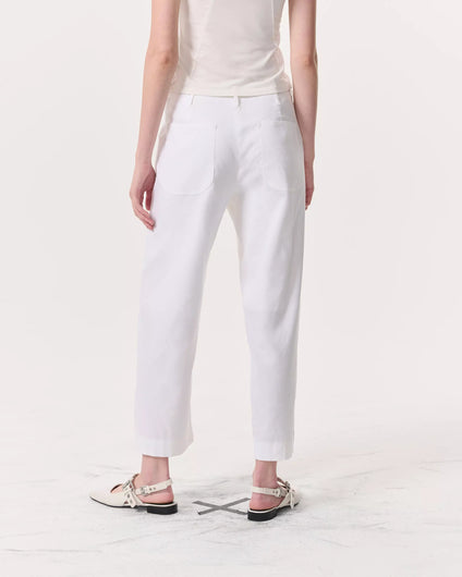 R&B Banks Linen Pant in White