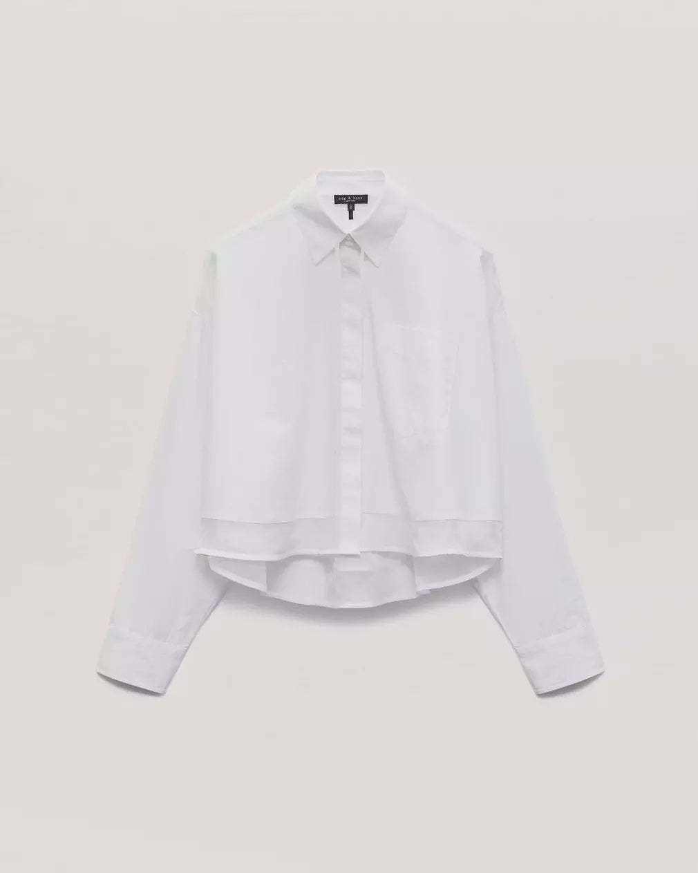 R&B Beatrice Cropped Combo Shirt in White