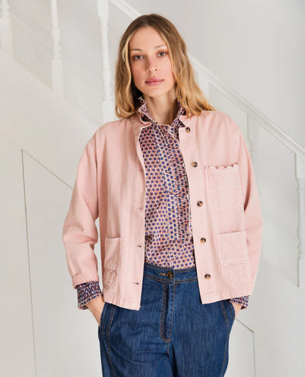 BONTE Elliott Denim Jacket in Chalk, Pink