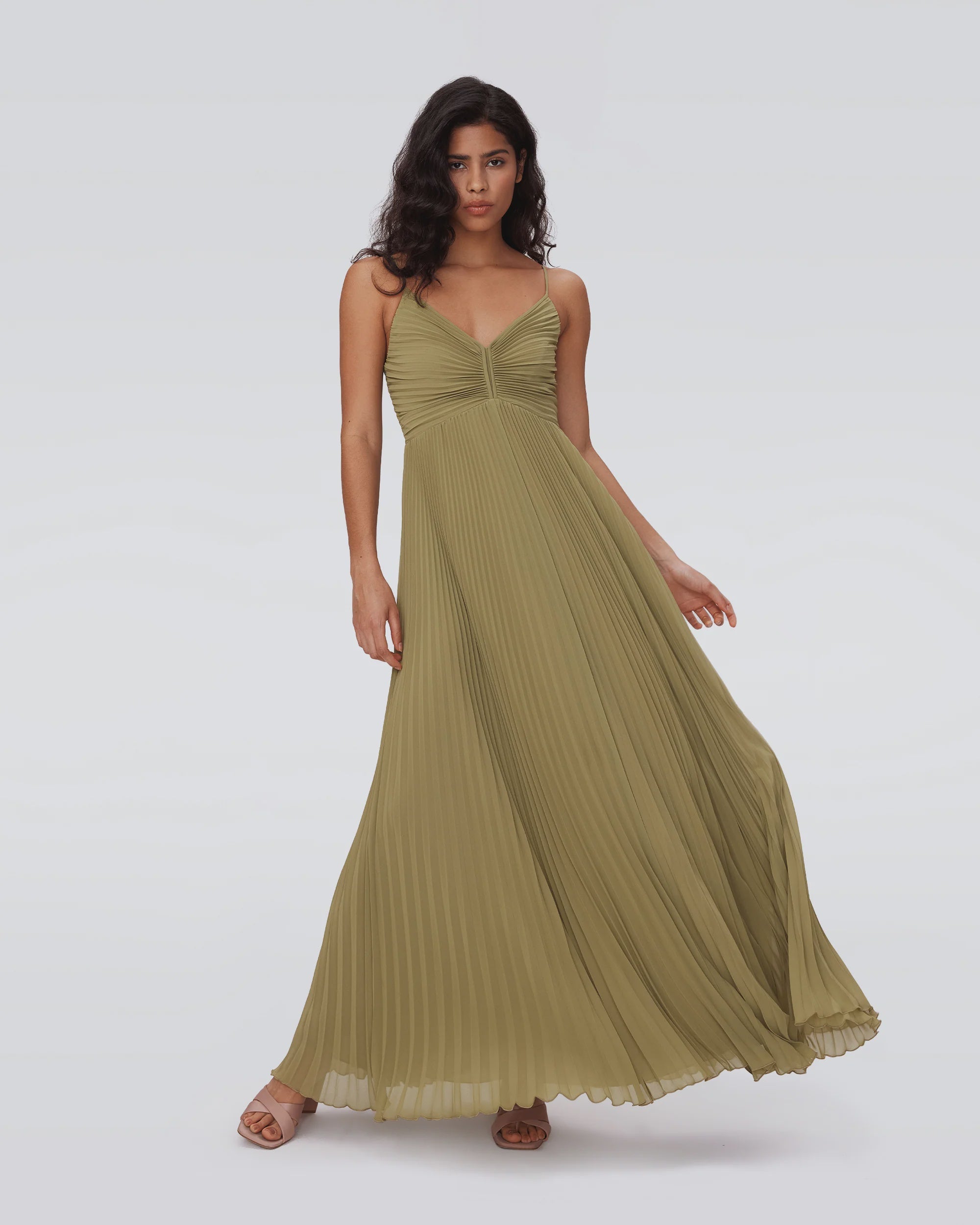 DVF Ima Dress in Olive Green