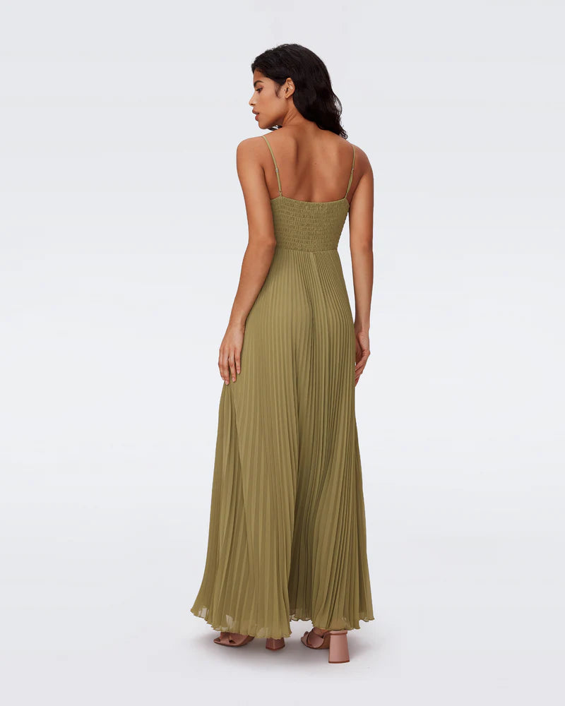 DVF Ima Dress in Olive Green