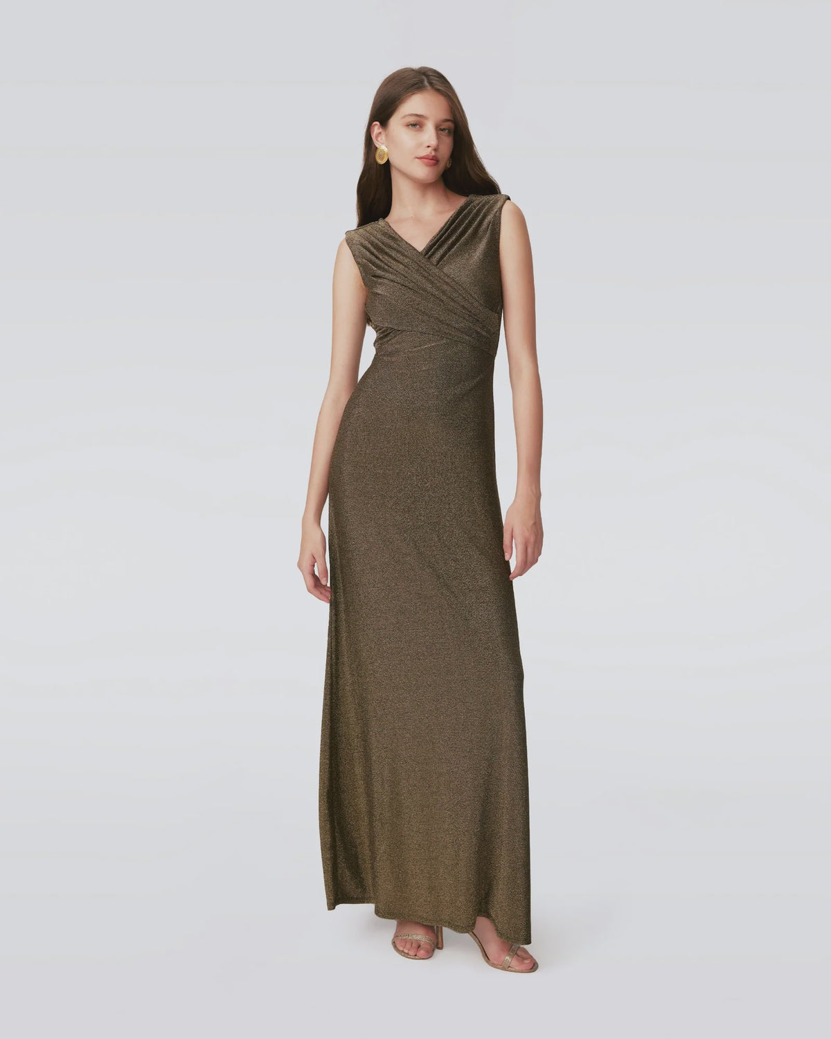 DVF Tomas Dress in Golden Brown