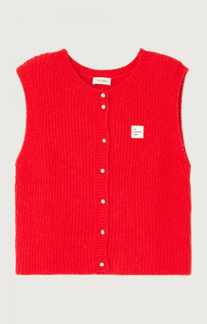 AV East 19 SL Knit Vest Cardi in Chilli Chine