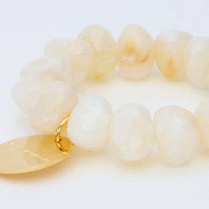 V.BARONI Stone Flex Bracelet in Pearl Marble