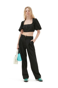 You added <b><u>GANNI F8075 Drapey Melange Pleat Pants in Black</u></b> to your cart.