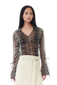 You added <b><u>GANNI F9305 Printed Chiffon Slim Shirt in Almond Milk</u></b> to your cart.