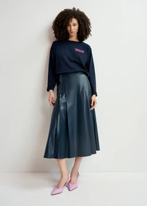 You added <b><u>EA Geeuw Faux Leather Midi Skirt in Blue</u></b> to your cart.