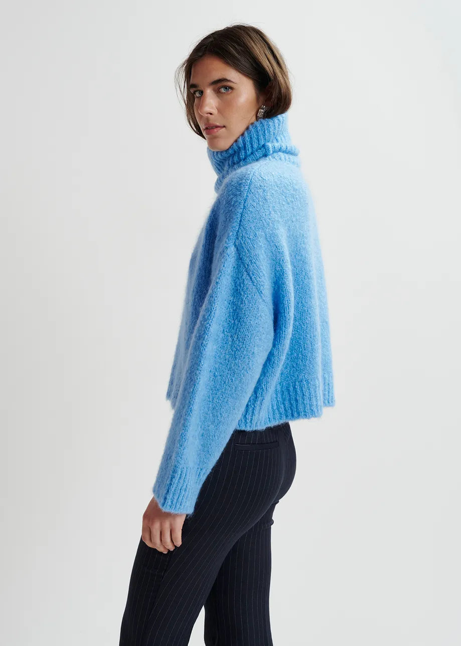 EA Griffin Knit with Detachable Collar in Blue Curacao