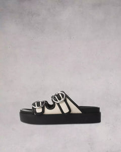 You added <b><u>R&B Geo Buckle Platform Slide in Antique Black, White</u></b> to your cart.