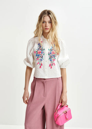 EA Heartfelt Embellished Shirt in White