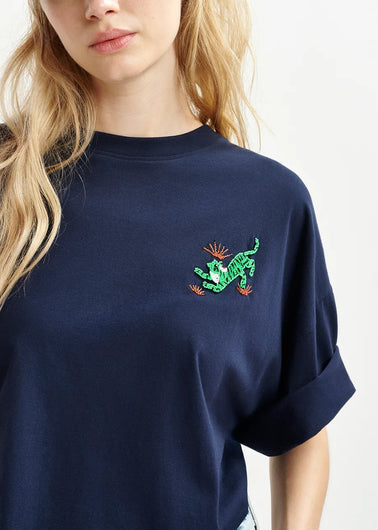 EA Hicecream Embroidered Tee in Dark Sapphire