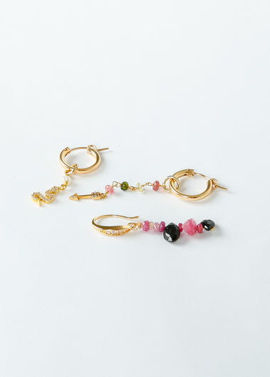 ZOI Higia Earrings in Sapphire Rose, Tourmaline