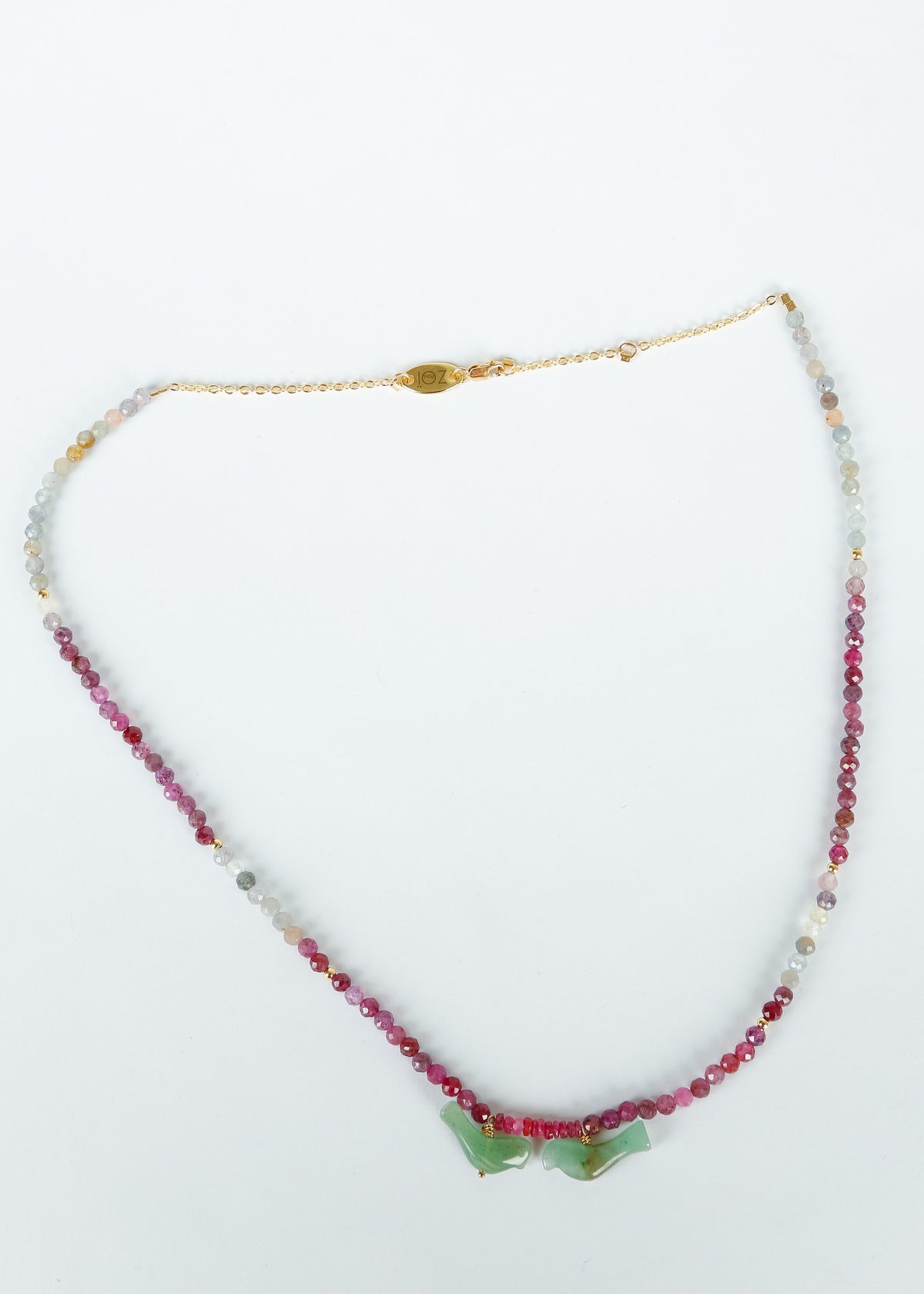 ZOI Eluard Necklace, Tourmaline, Ruby Rose, Pearl