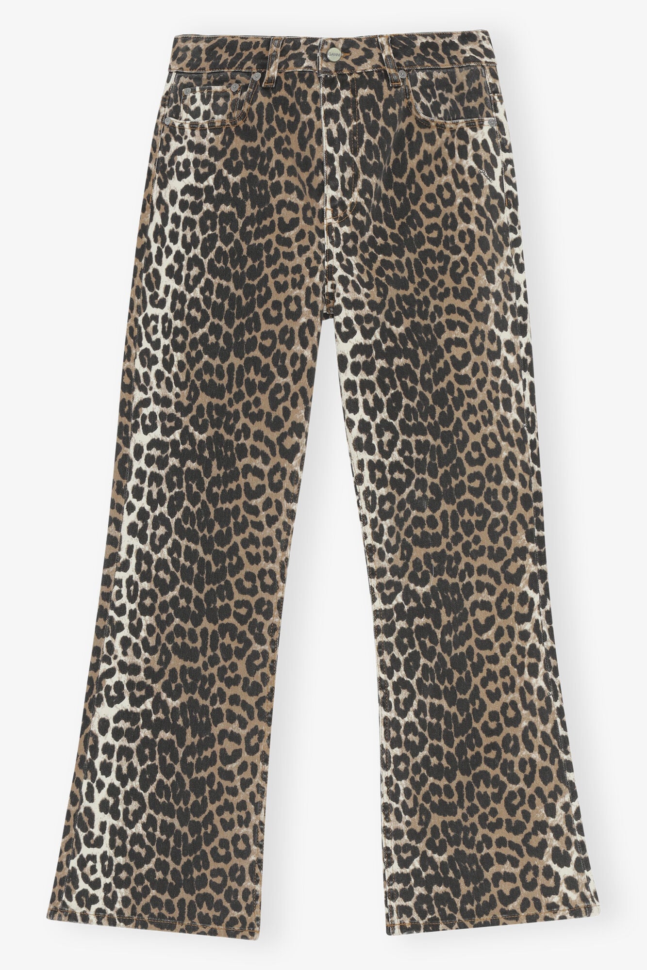 GANNI J1059 Betsy Cropped Jeans in Leopard