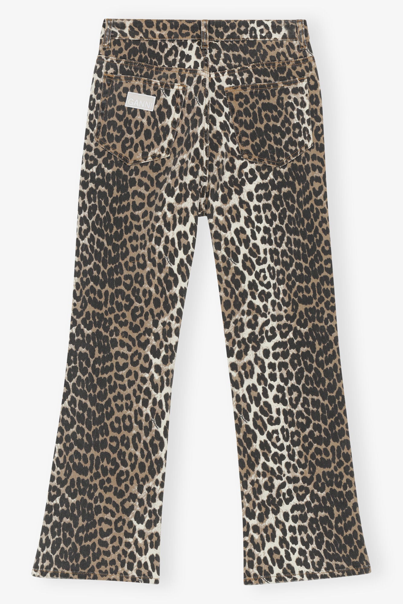 GANNI J1059 Betsy Cropped Jeans in Leopard