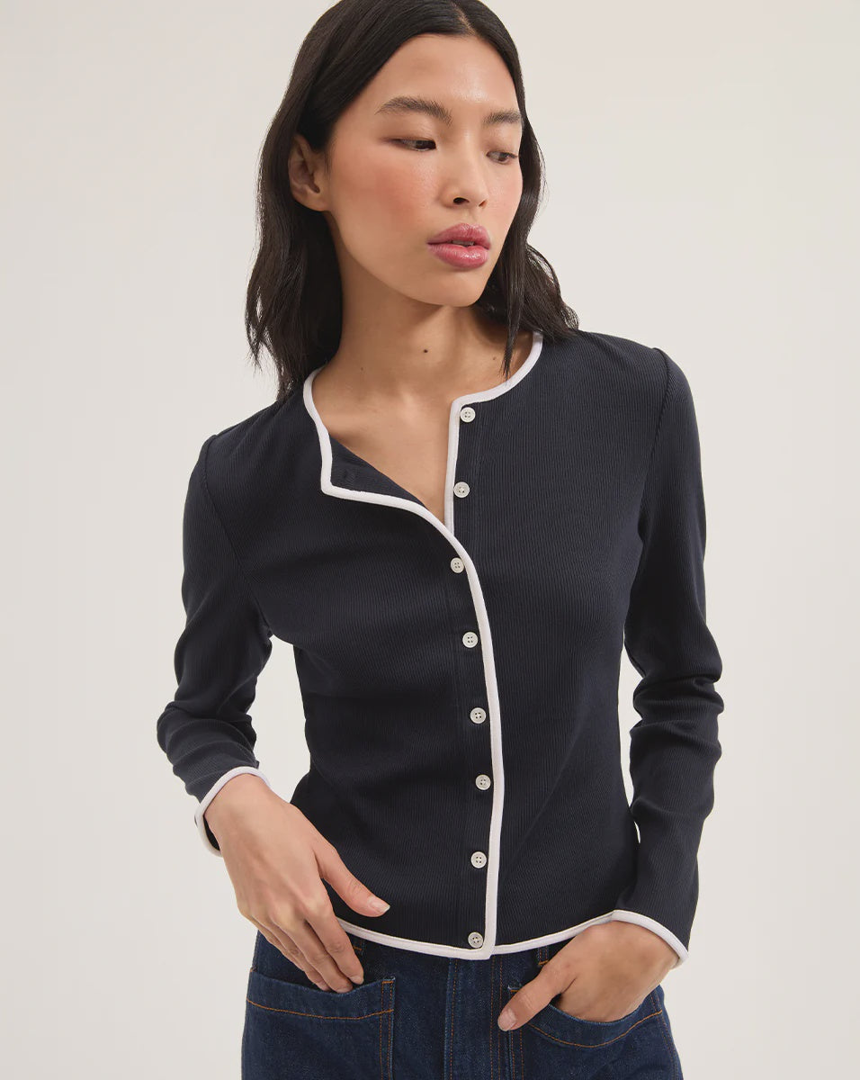 VB Wilmer Cardigan in Navy