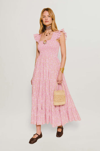RIXO Kendall Dress in Pink Shell Pansy