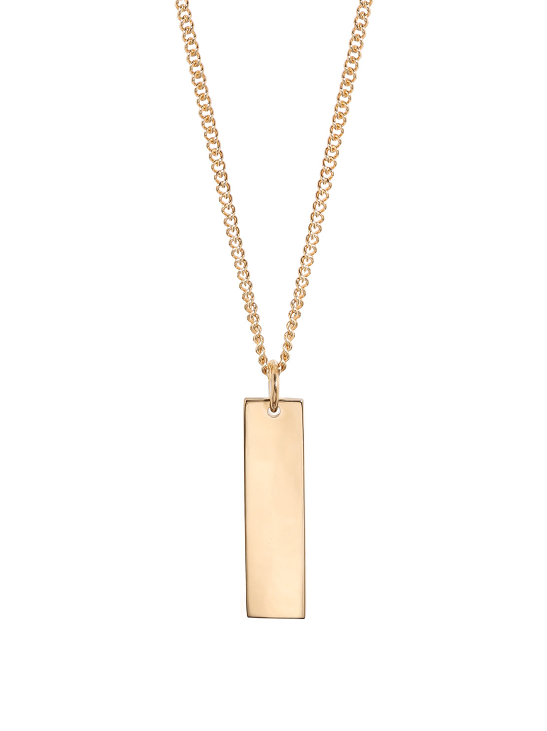 TS Gold Ingot Necklace on Fine Curb Chain