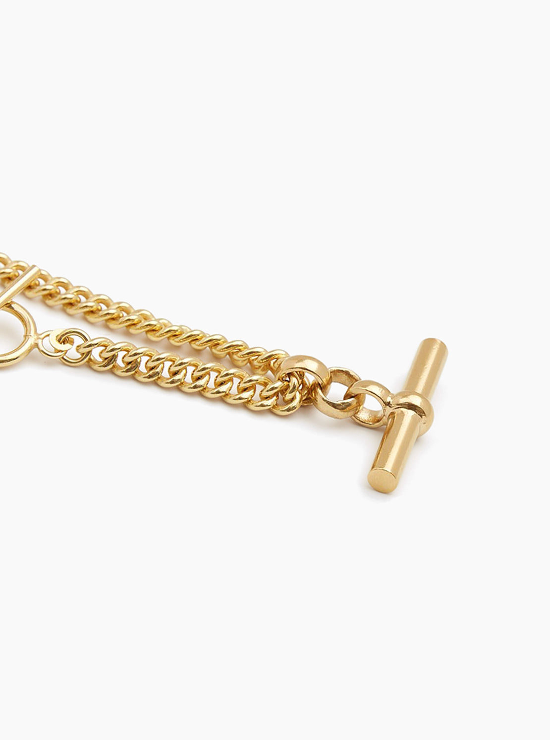 TS Gold T-Bar Curb Link Necklace 40cm