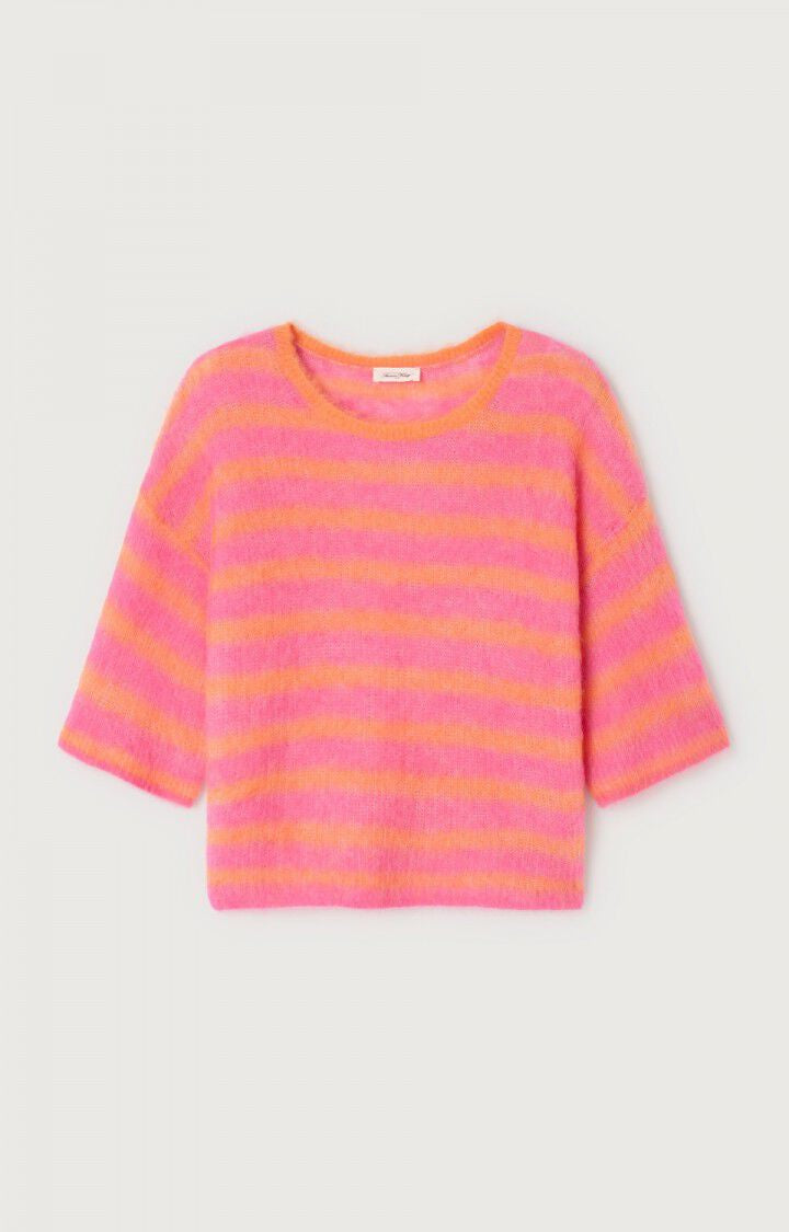 AV Nenbay SS Stripe Knit in Orange, Hibiscus