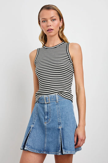 RAILS Racer Tank in Black Birch Stripe