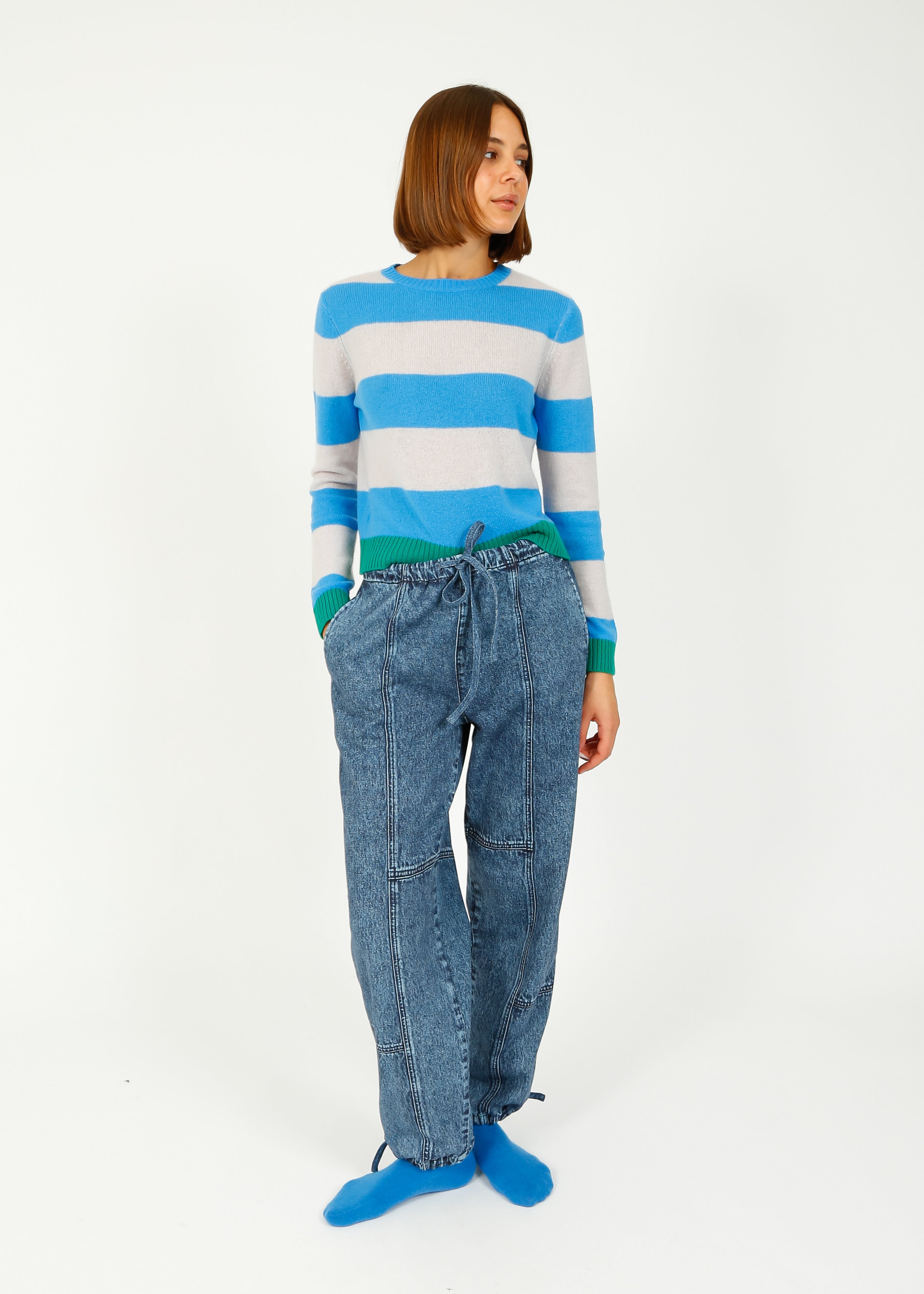 R&B Miramar Fleece Terry Jordan Pant in Topaz