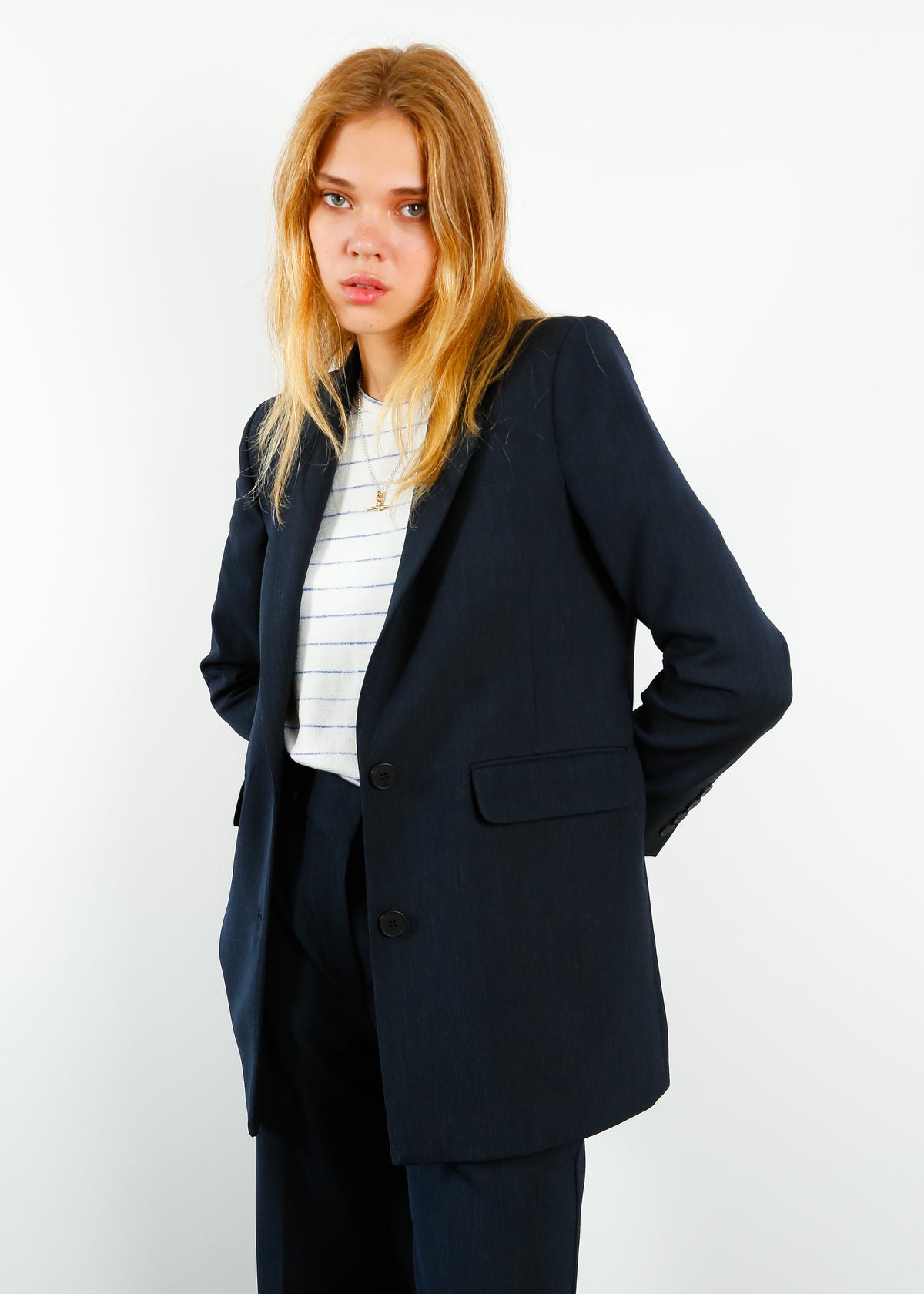 SLF Rita LS Relaxed Blazer in Dark Sapphire