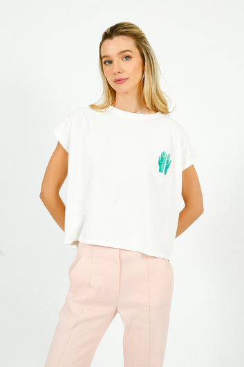 TINSELS Ava Mano Tee in White